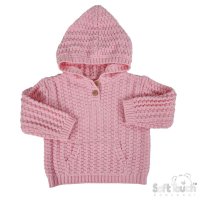 HD18-P: Pink Cable Knit Hoodie (6-24 Months)